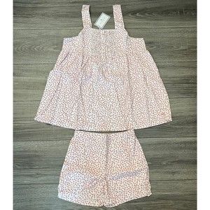Petite Plume Girls Sweethearts Pajamas Shorts Set size 14 Pink Hearts 2pc